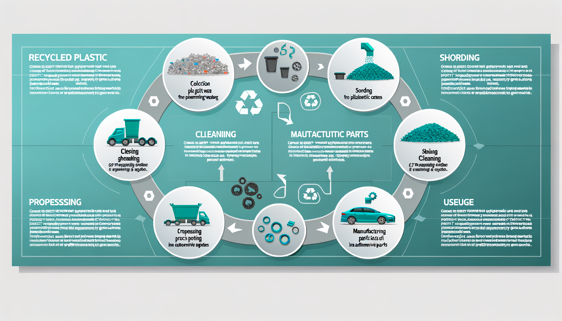 Ciclo de vida del plástico reciclado en vehículos.